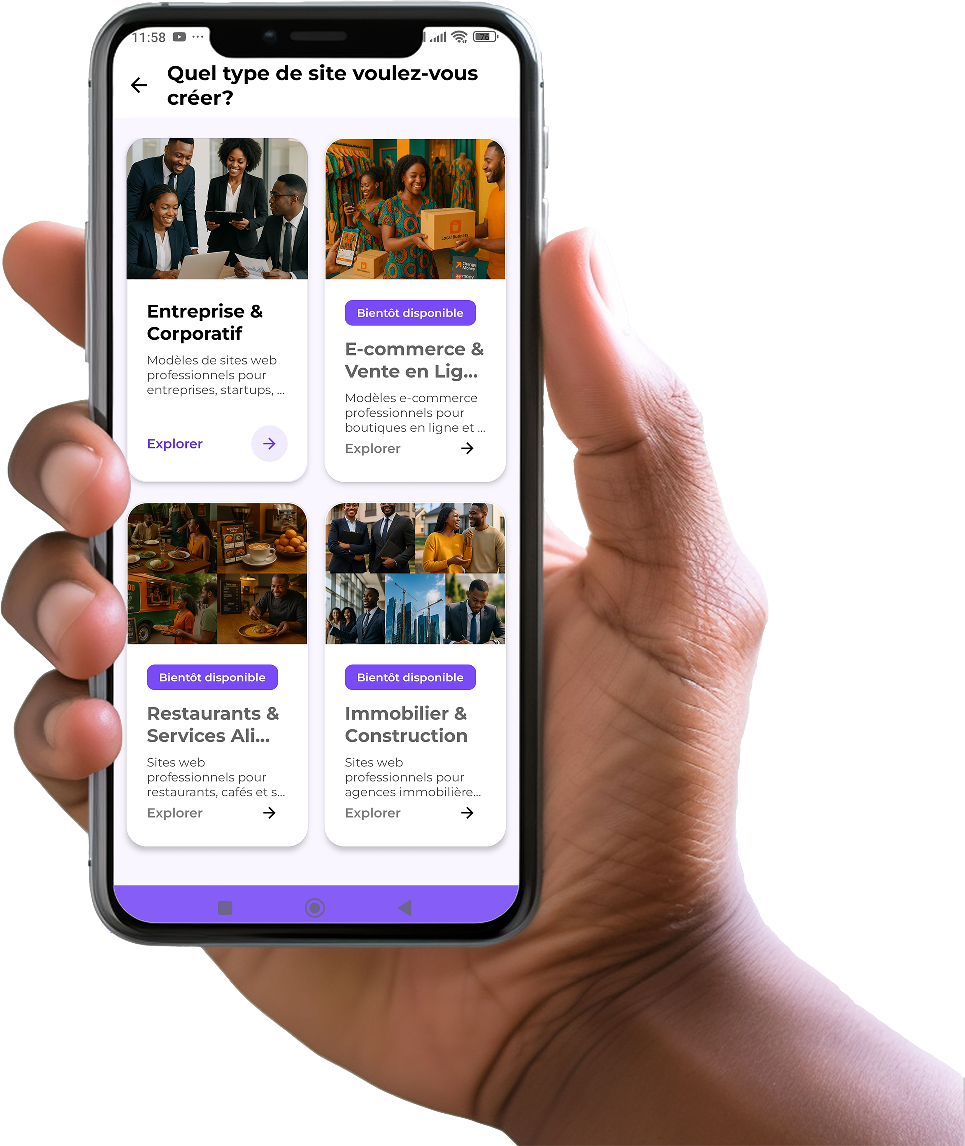 Mobile phone displaying Muse app